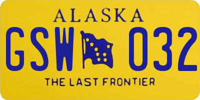 AK license plate GSW032