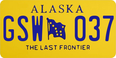 AK license plate GSW037