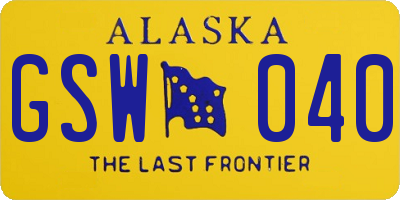 AK license plate GSW040