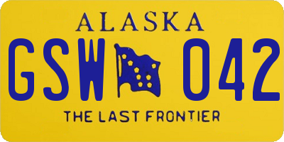 AK license plate GSW042