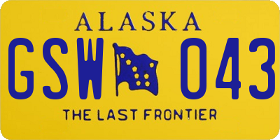 AK license plate GSW043