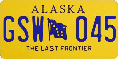 AK license plate GSW045