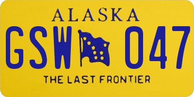 AK license plate GSW047