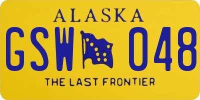 AK license plate GSW048