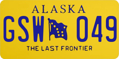 AK license plate GSW049