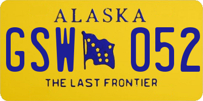 AK license plate GSW052