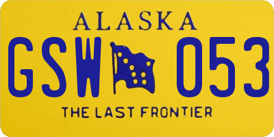AK license plate GSW053