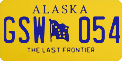 AK license plate GSW054