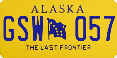AK license plate GSW057