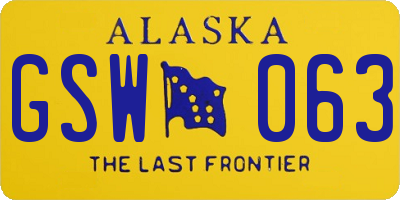 AK license plate GSW063