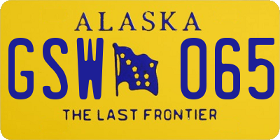 AK license plate GSW065