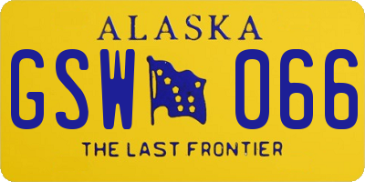 AK license plate GSW066