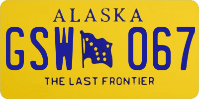 AK license plate GSW067