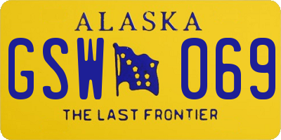 AK license plate GSW069