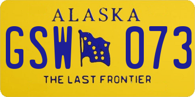 AK license plate GSW073