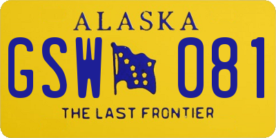AK license plate GSW081