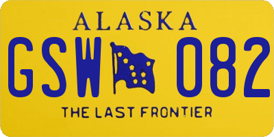 AK license plate GSW082
