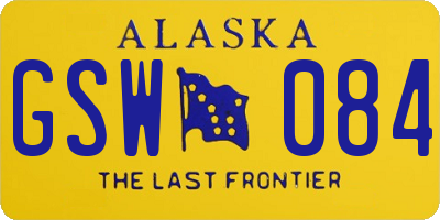 AK license plate GSW084
