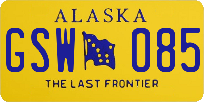 AK license plate GSW085