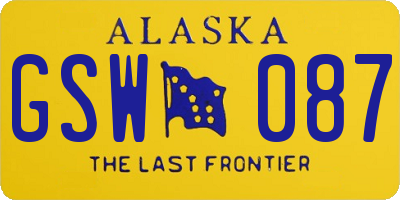 AK license plate GSW087