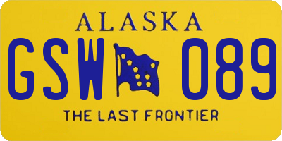 AK license plate GSW089