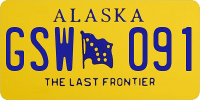AK license plate GSW091