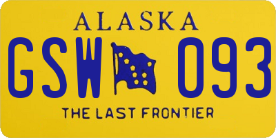 AK license plate GSW093