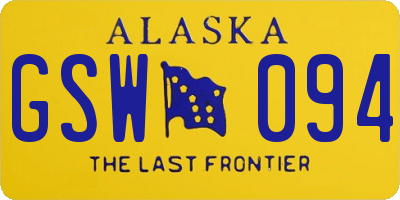 AK license plate GSW094