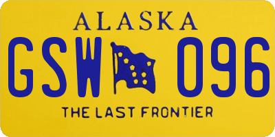 AK license plate GSW096