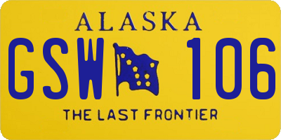 AK license plate GSW106