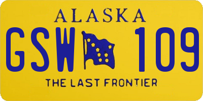 AK license plate GSW109