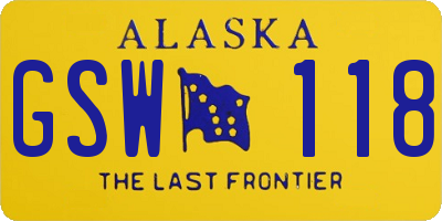 AK license plate GSW118
