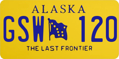 AK license plate GSW120