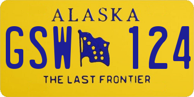 AK license plate GSW124