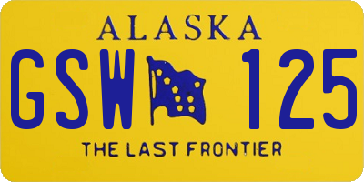 AK license plate GSW125