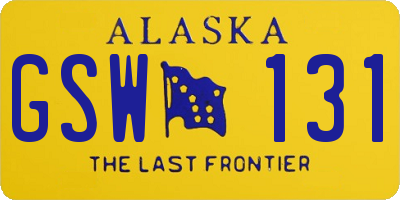 AK license plate GSW131