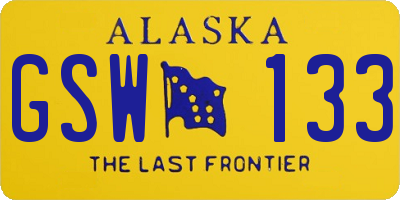 AK license plate GSW133