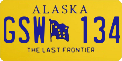 AK license plate GSW134