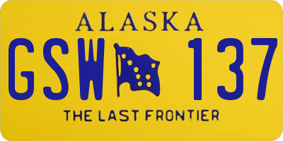 AK license plate GSW137