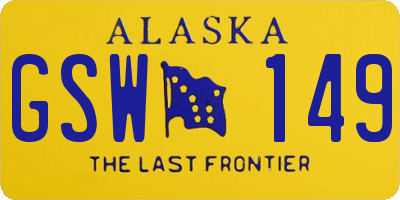 AK license plate GSW149