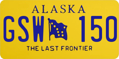 AK license plate GSW150