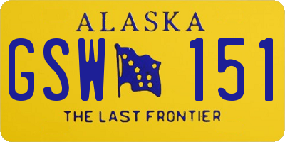 AK license plate GSW151