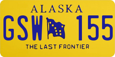AK license plate GSW155