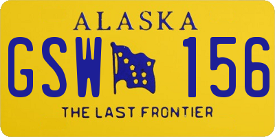 AK license plate GSW156