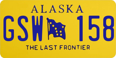 AK license plate GSW158