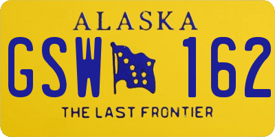 AK license plate GSW162