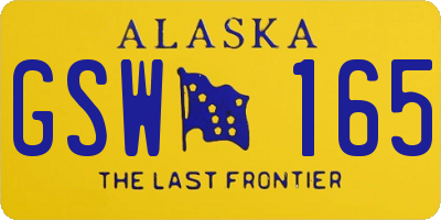 AK license plate GSW165