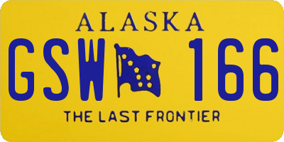 AK license plate GSW166