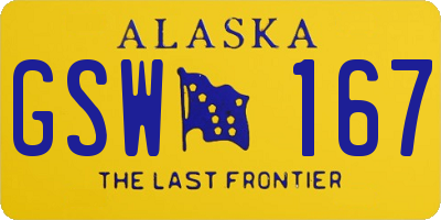 AK license plate GSW167