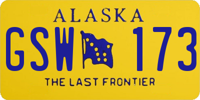 AK license plate GSW173